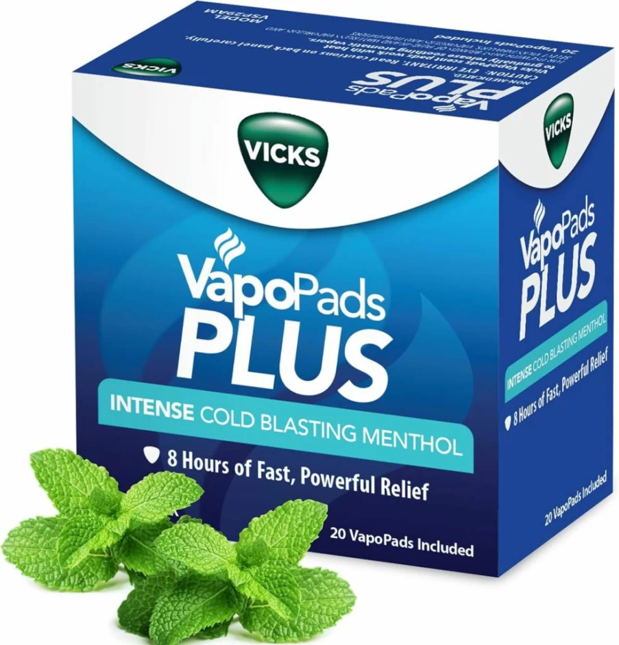 Vicks VapoPads Plus Refill, 20 Count - Intense Cold Blasting Menthol Scent Pads for Humidifiers, Vaporizers & Steam Inhalers, FSA/HSA Eligible