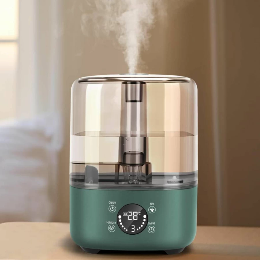 MultiOutools 5L Smart Cool Mist Humidifier for Large Bedroom, Top Fill Quiet Air Humidifier with Auto Shut-Off, 35-Hour Runtime for Baby Nursery & Plants, Green