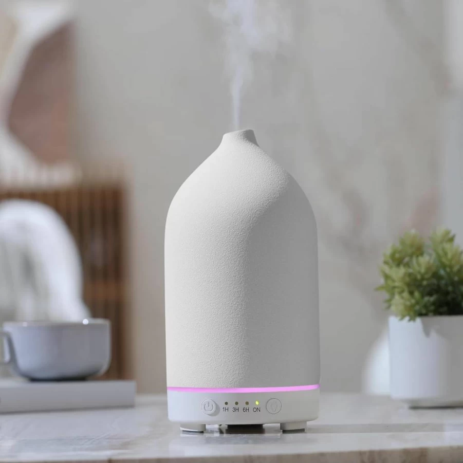 Gooamp 200ml Ultrasonic Essential Oil Diffuser with 7-Color LED Lights, Wood Grain Base & Auto Shut-Off - Aromatherapy Humidifier for Home, Office, Yoga | 1H/3H/6H Timer