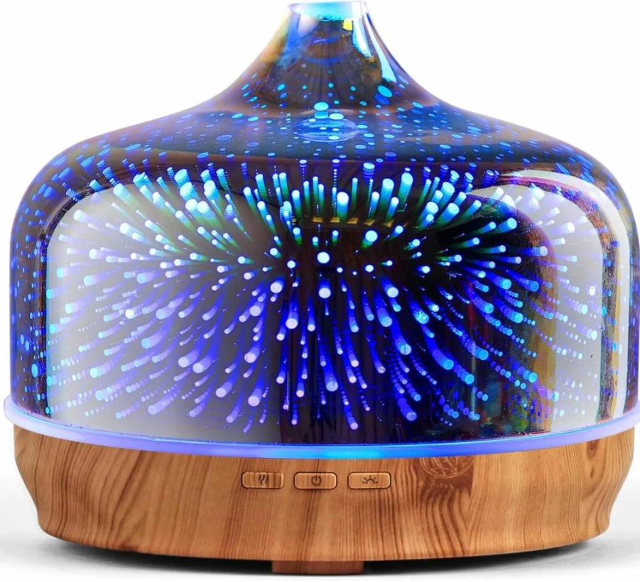Porseme 500ml Ultrasonic Essential Oil Diffuser with Auto-Off, Cool Mist Humidifier for Aromatherapy, Office, Yoga & Sleeping - Light Blue