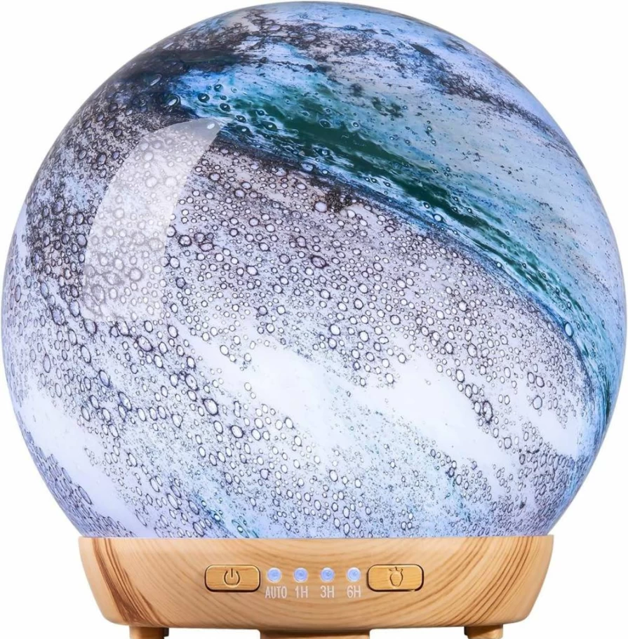 COOSA 250ml Glass Essential Oil Diffuser with 7 Color LED Lights, 4 Timer Settings, Auto Shut-Off, Cool Mist Humidifier for Home, Office, Nursery