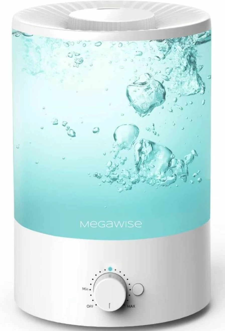 MEGAWISE 3.5L Top-Fill Ultrasonic Humidifier with Essential Oil Diffuser, 7-Color Night Light, Ultra-Quiet Operation & Auto Shut-Off for Home & Office