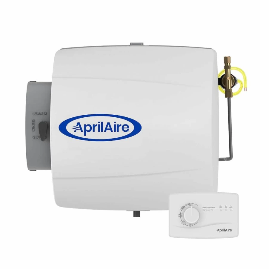 Aprilaire 500M 12-Gallon Bypass Humidifier for Whole House Up to 3,600 Sq. Ft with Manual Control & Model 5843 Installation Kit