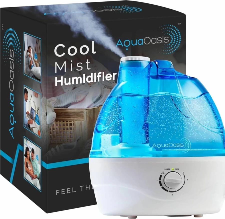 AquaOasis 2.2L Ultrasonic Cool Mist Humidifier for Bedroom, Large Room & Nursery - Quiet Operation, 360° Rotation Nozzle, Auto Shut-Off, Whole House Humidification