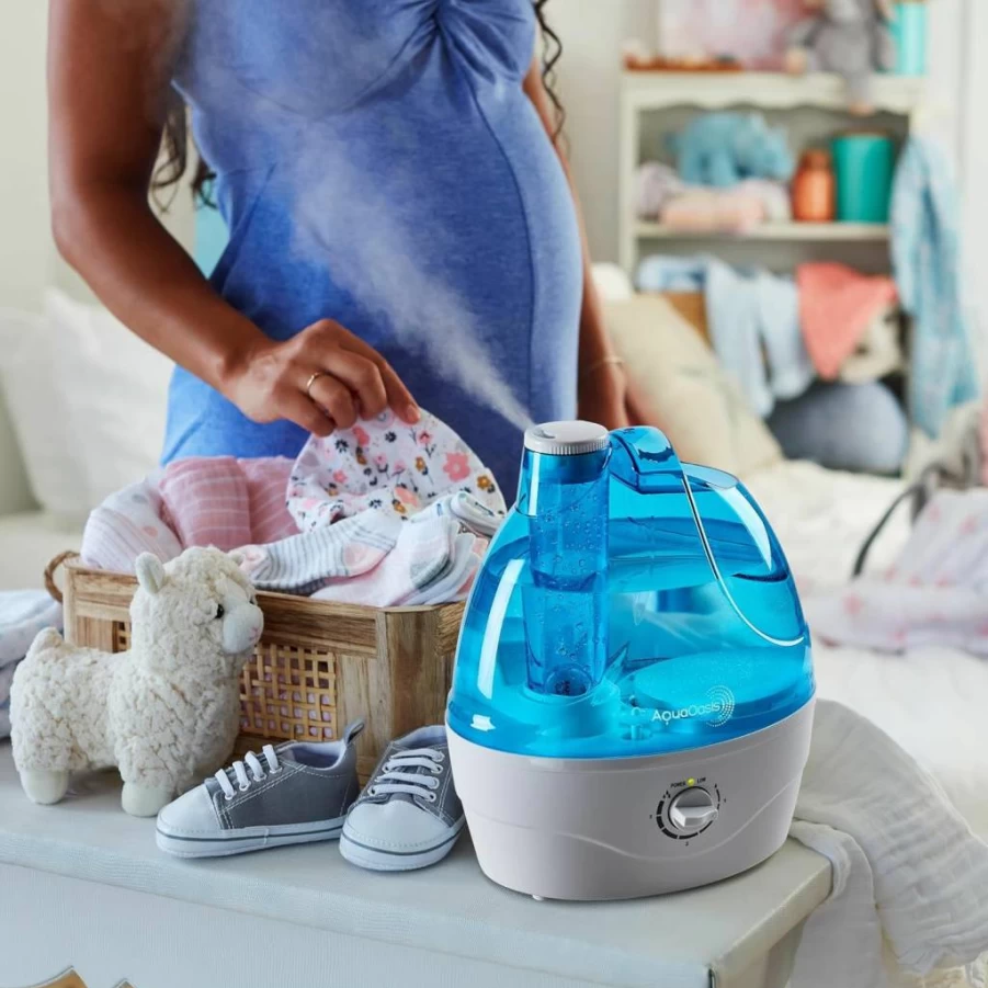 AquaOasis 2.2L Ultrasonic Cool Mist Humidifier for Bedroom, Large Room & Nursery - Quiet Operation, 360° Rotation Nozzle, Auto Shut-Off, Whole House Humidification