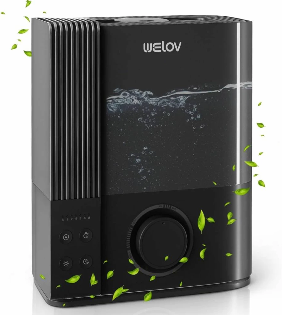 WELOV 4.5L Ultrasonic Cool Mist Humidifier for Large Room, Bedroom, Nursery & Plants, Top Fill, Auto Mode, Quiet Operation, Nightlight, 360° Nozzle, Easy to Clean