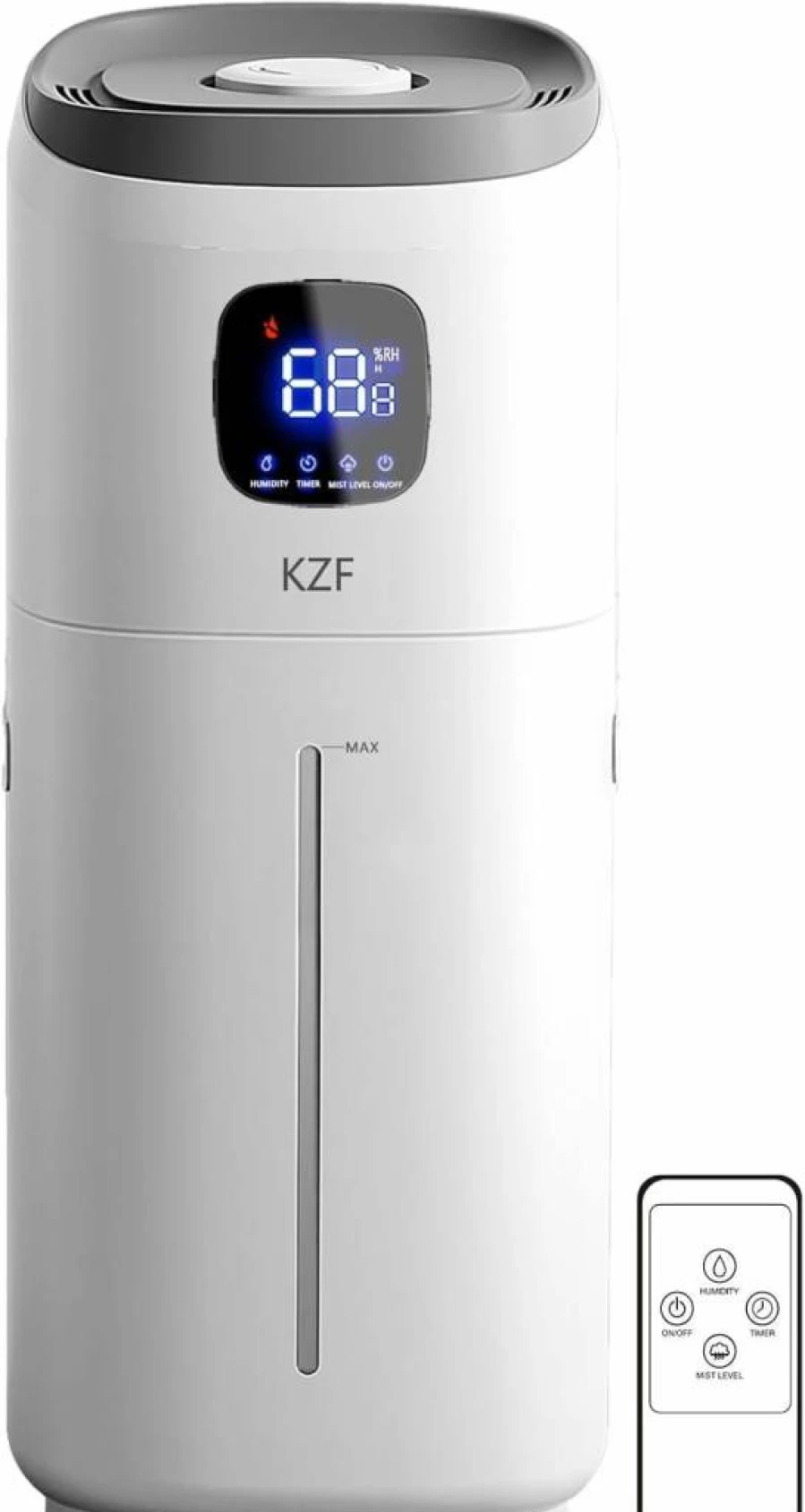 KZF 15L Large Room Humidifier - 72Hrs Top Fill, 26dB Ultra Quiet, 3 Mist Levels, Auto Shut-Off, for Bedroom, Nursery, Office, and Plants (2000 Sq.Ft)