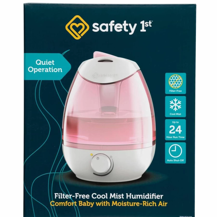 Safety 1st Pink Cool Mist Humidifier for Babies - Filter-Free, Quiet & Safe Nursery Humidifier