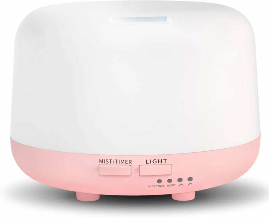 SPLITSKY 300ml Aromatherapy Essential Oil Diffuser with Remote, Cool Mist Humidifier for Large Rooms, 8-Hour Timer, 7 Color LED Lights, Quiet Operation for Home, Yoga, Office