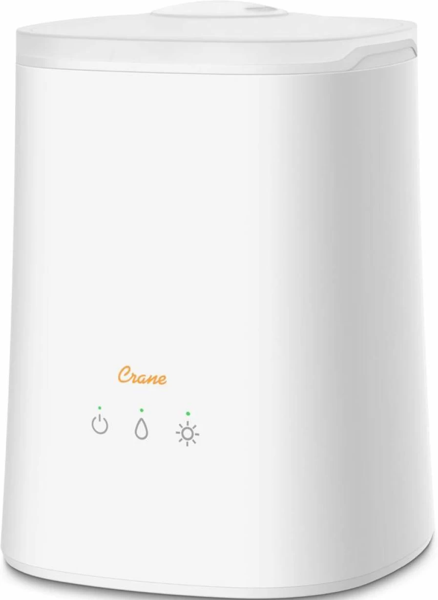 Crane Ultrasonic Cool Mist Humidifier with Essential Oil Diffuser, 1.2 Gallon Top Fill Tank, Nightlight & Auto Shut-Off for Bedroom & Large Rooms