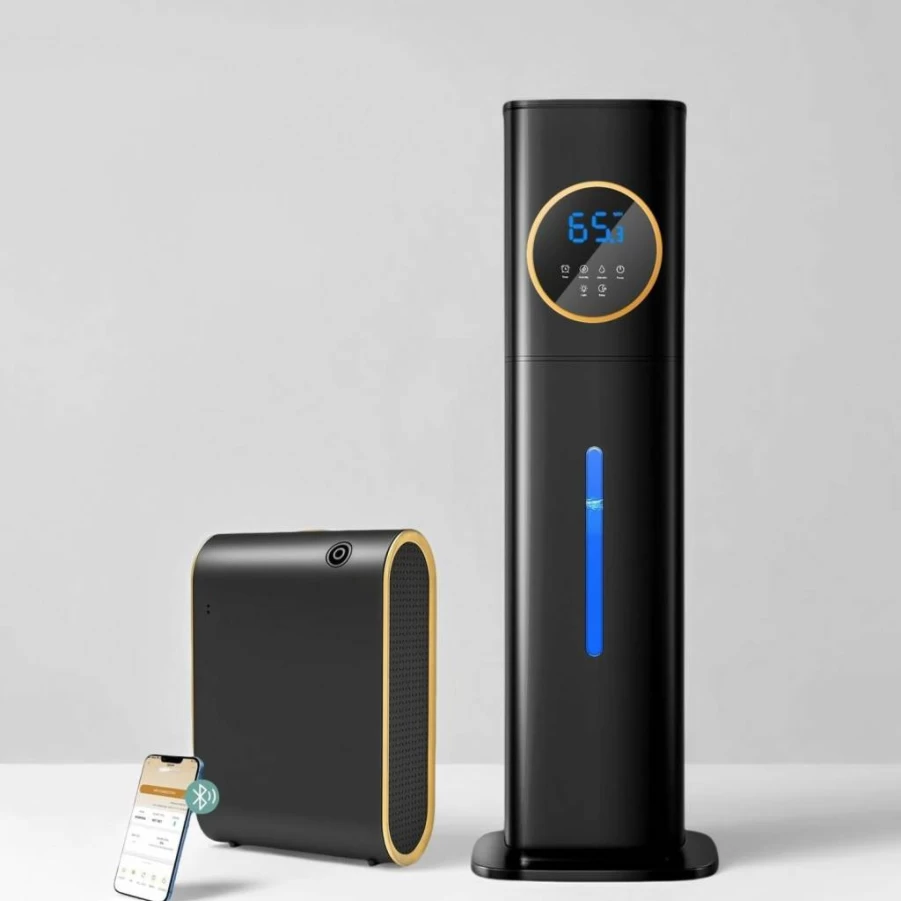 Lacidoll Black Humidifier & Essential Oil Diffuser - Waterless Aromatherapy for Home