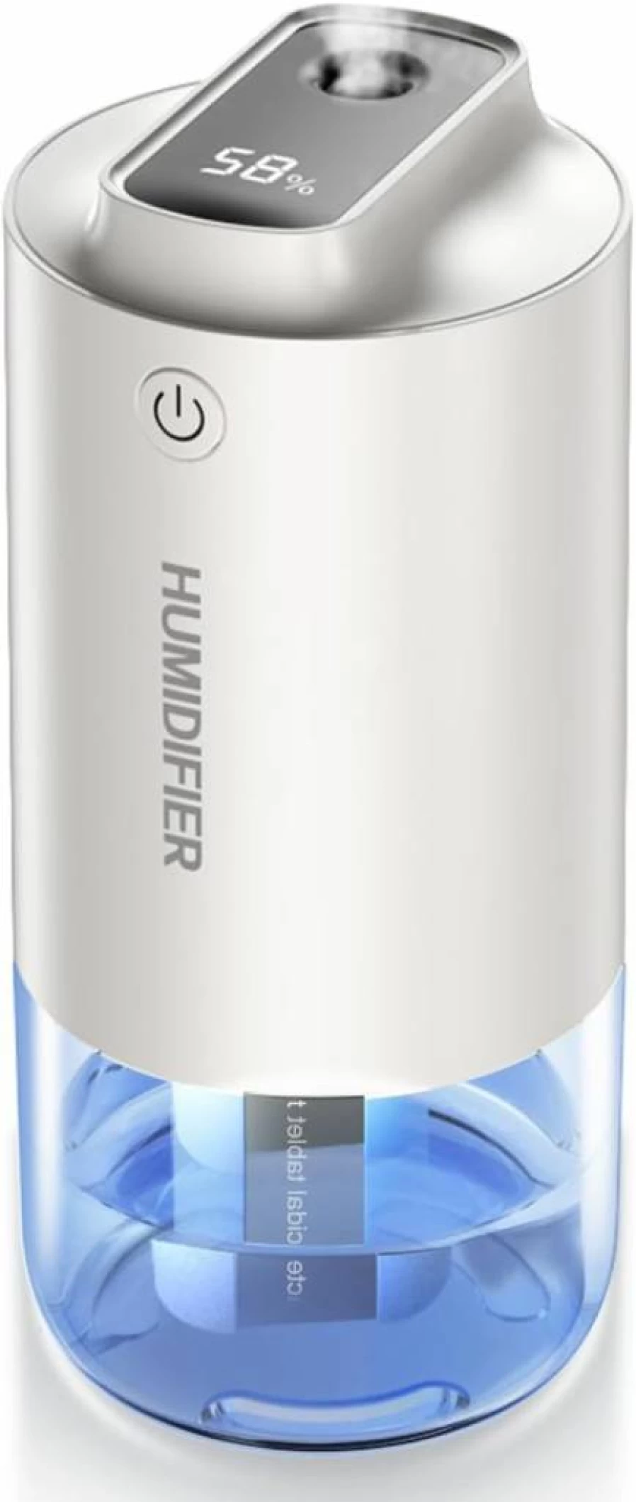Hemosa Portable Mini Humidifier - USB Rechargeable, Super Quiet Cool Mist for Baby, Bedroom, Travel, Car & Office, 2 Mist Modes, Auto Shut-Off, White