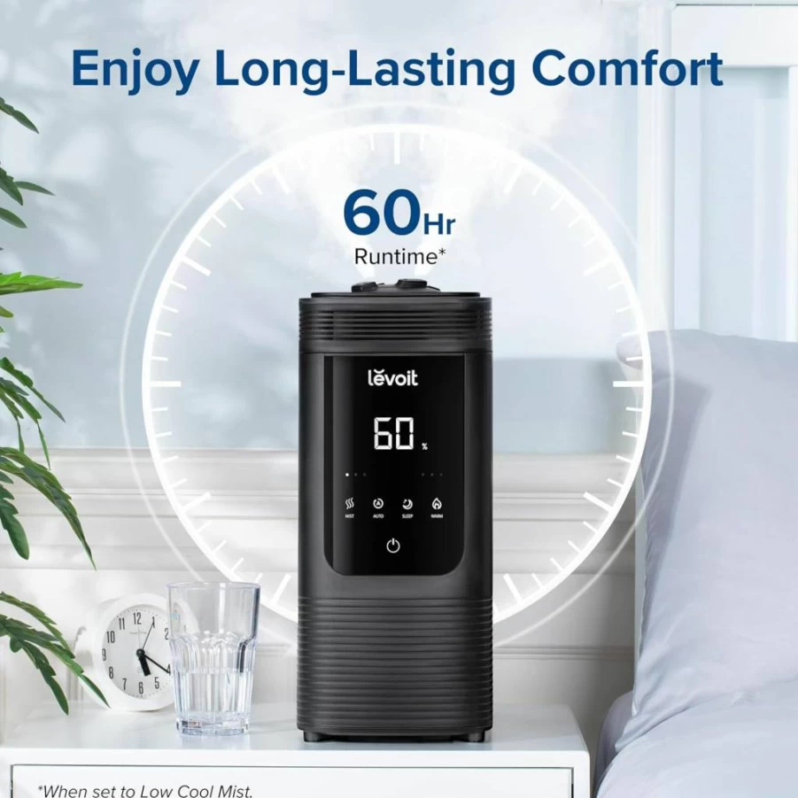 LEVOIT OasisMist 4.5L Smart Humidifier for Large Rooms - Warm & Cool Mist, Auto Humidity Control, Top Fill, Quiet Operation, Essential Oil Tray, White (Model: OasisMist 4.5L)