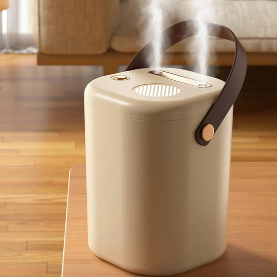 PROROK 1500ml Ultrasonic Cool Mist Humidifier with Essential Oil Diffuser, 24H Runtime, Ultra Quiet, 2 Nozzles for Bedroom, Nursery, Office, Home (Khaki)