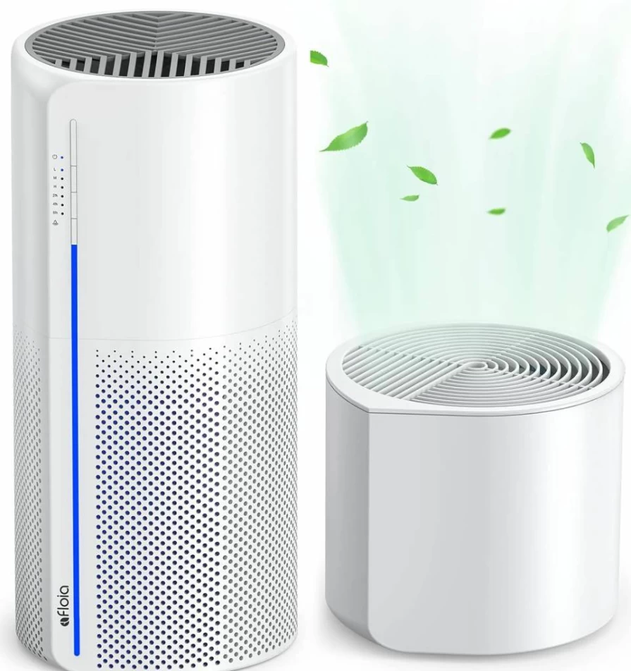 Afloia 2-in-1 Air Purifier & Humidifier with HEPA Filter, 7-Color Night Light, Auto Shut-Off, Quiet Operation for Allergies, Pet Hair, Smoke, and Odors
