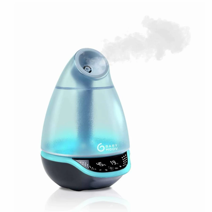 Babymoov 3-in-1 Cool Mist Humidifier with Night Light & Essential Oil Diffuser - Filter-Free, Easy Clean, Blue Hygro Plus Humidifier for Babies