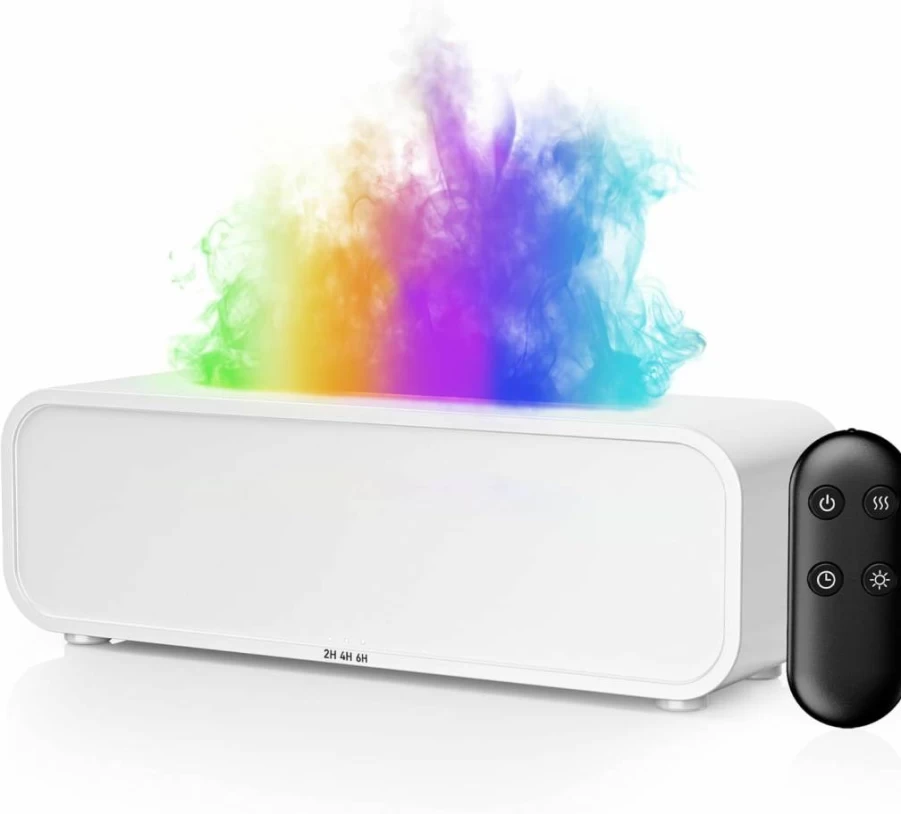 TMEHM Ultrasonic Aroma Humidifier - 7 Color Changing Essential Oil Diffuser with Sound Activation, Timer for Home, Office, Yoga, Bedroom (Black)