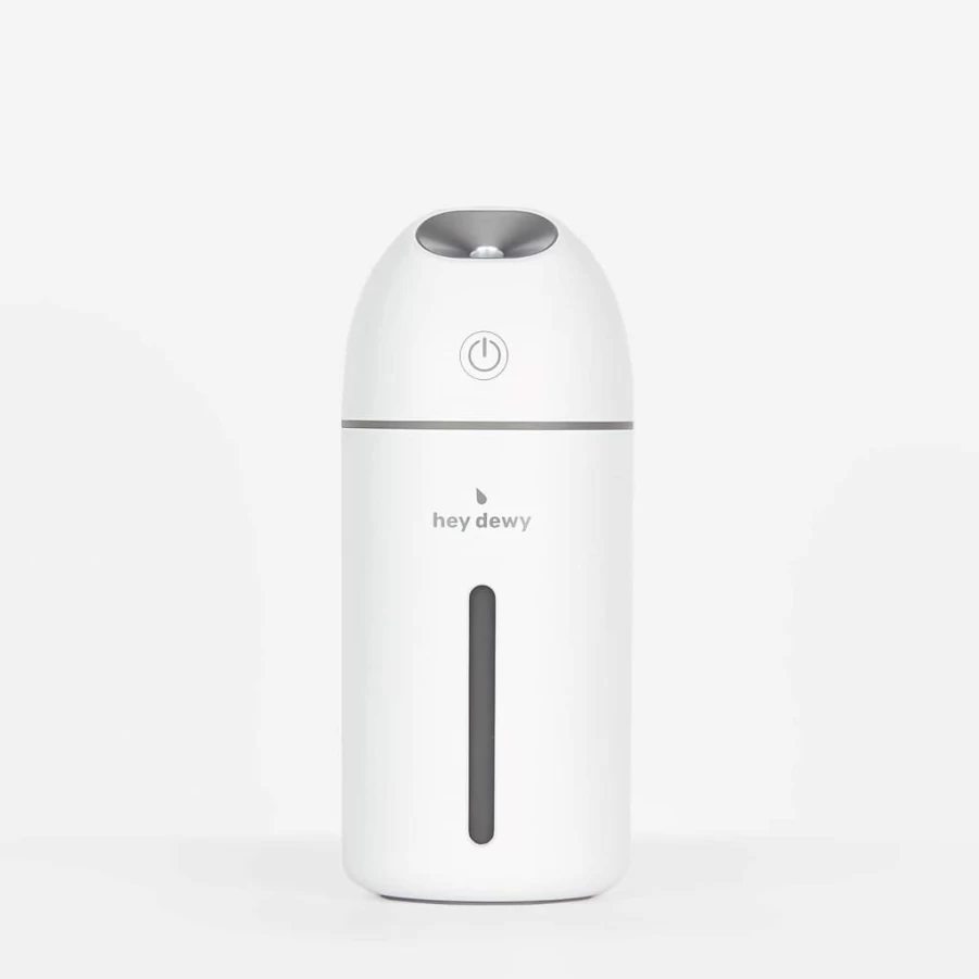 Hey Dewy Portable Humidifier - Wireless, Rechargeable Cool Mist for Skin Hydration & Self-Care (Pearl White)