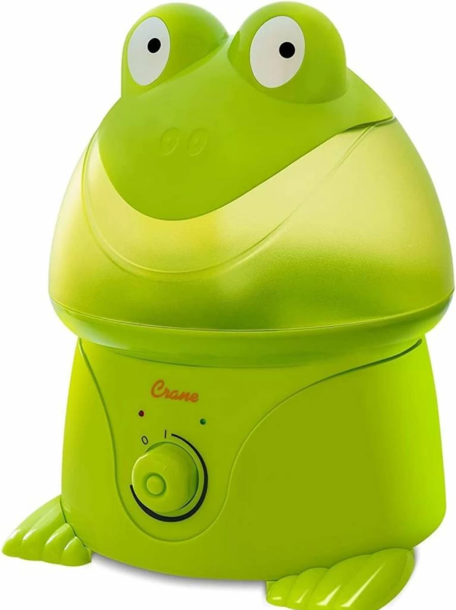 Crane Hippo Cool Mist Humidifier for Kids - 1 Gallon, Adjustable Settings, Auto Shut-Off, Optional Filter, Quiet Bedroom Humidifier