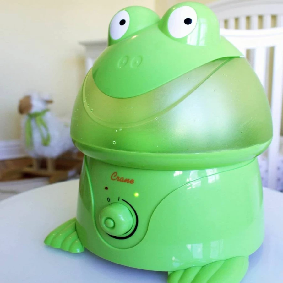 Crane Hippo Cool Mist Humidifier for Kids - 1 Gallon, Adjustable Settings, Auto Shut-Off, Optional Filter, Quiet Bedroom Humidifier