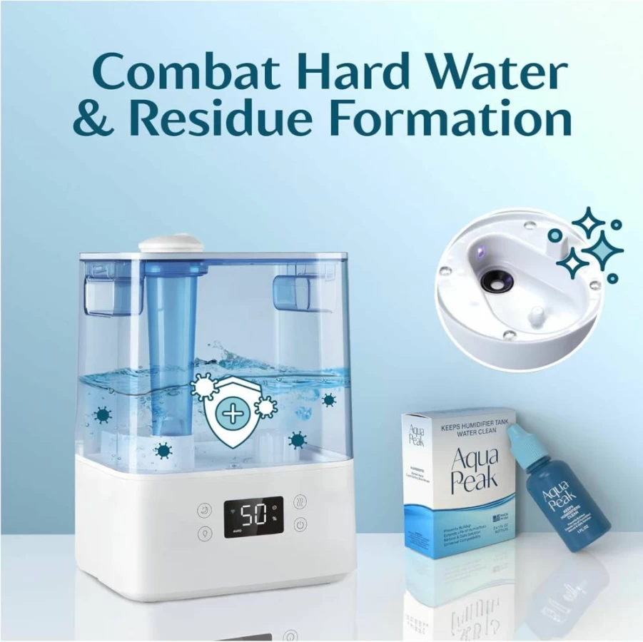 Berkland Humidifier Cleaner Drops - 2 Pack, 400+ Uses, Food Grade Water Treatment to Prevent Residue & Scaling, USA Made Tank Cleaning Solution