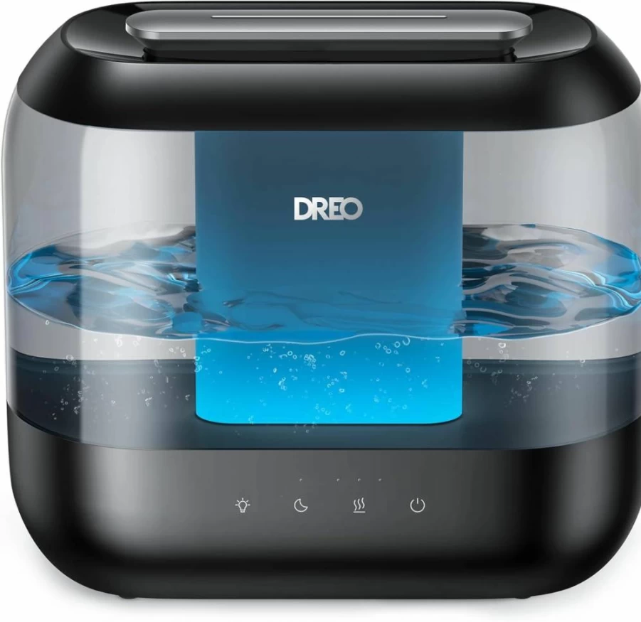 Dreo 4L Top Fill Cool Mist Humidifier for Large Room, 32H Runtime, 28dB Ultra Quiet Ultrasonic Humidifier with Night Light, Easy to Clean for Bedroom, Nursery, Plants, and Indoor Spaces