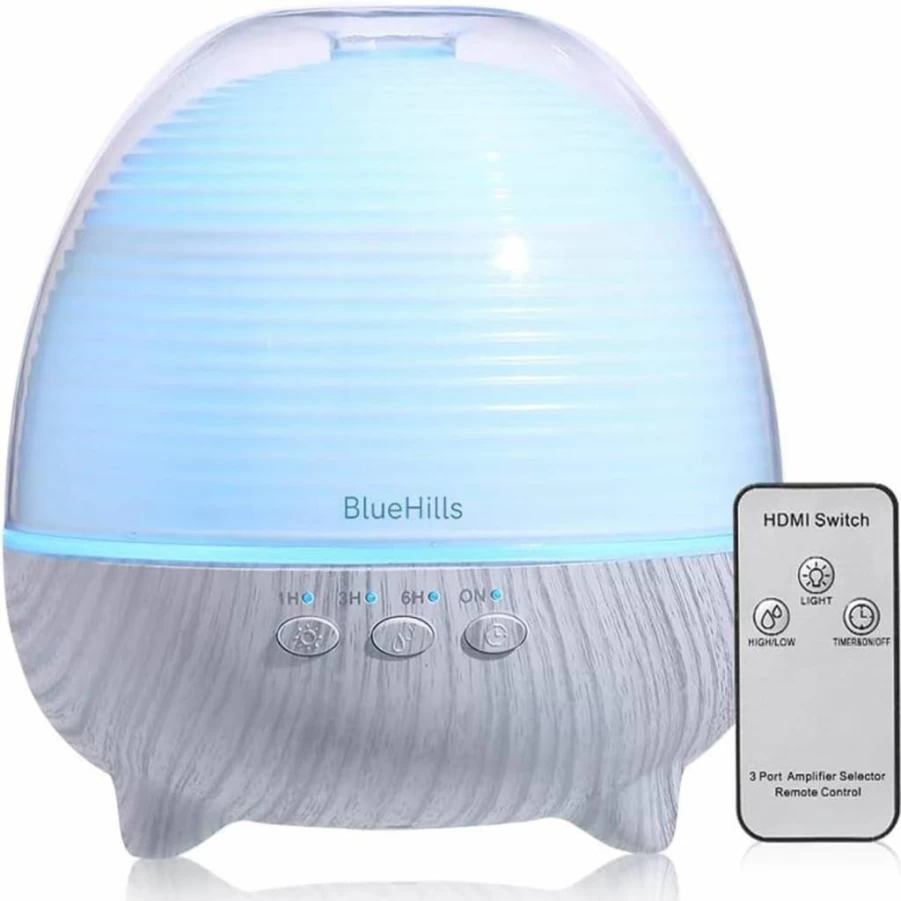 BlueHills XL Essential Oil Diffuser - 2000ml Large Room Aromatherapy Humidifier, 40-Hour Runtime, High Mist Output, White (Model E001)