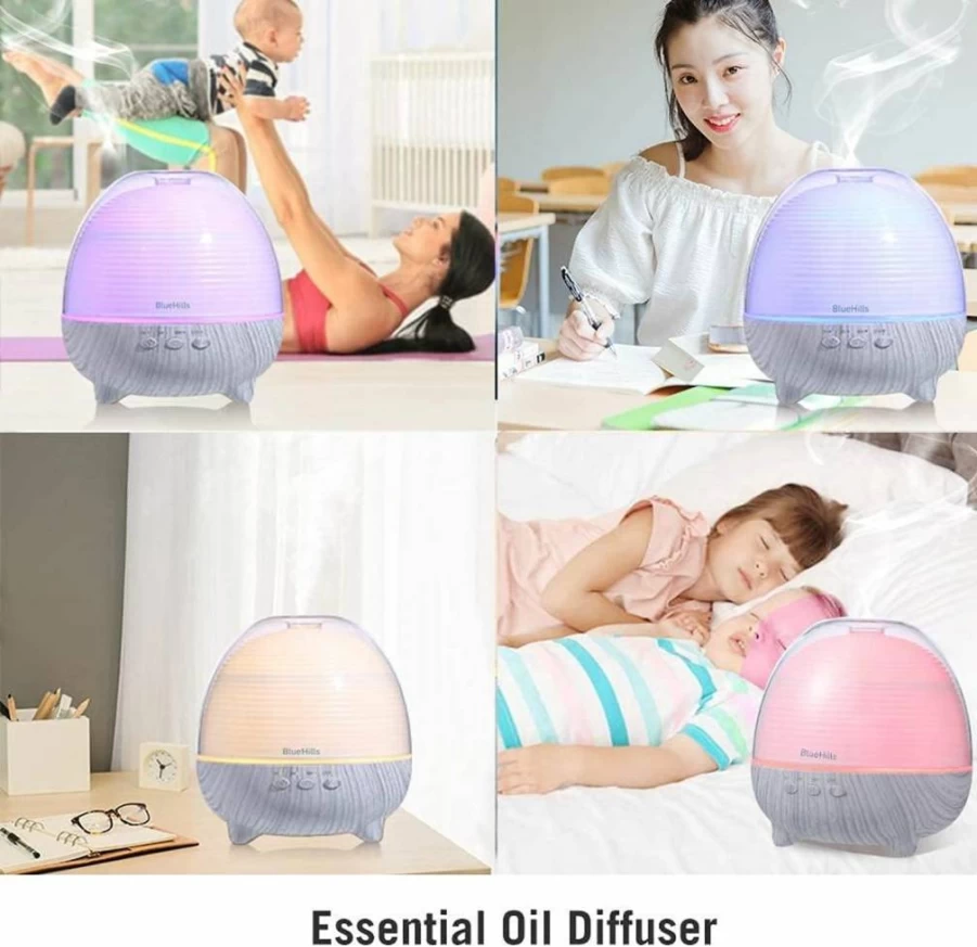 BlueHills XL Essential Oil Diffuser - 2000ml Large Room Aromatherapy Humidifier, 40-Hour Runtime, High Mist Output, White (Model E001)