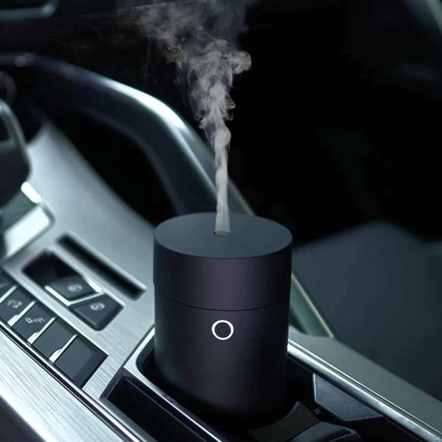 AoMck USB Essential Oil Diffuser - Portable Car Air Freshener, Cool Mist Humidifier for Home, Office, Bedroom - Ultrasonic, USB Powered, Plain Black