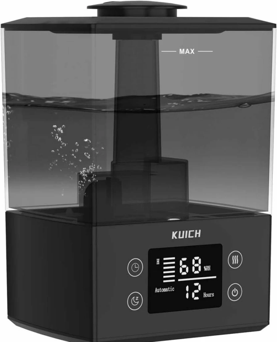 KUICH 2.4L Top Fill Cool Mist Humidifier - 26dB Ultra Quiet Air Humidifier for Bedroom, Nursery & Plants, 30 Hours Runtime, Auto Shut-Off, Easy to Clean