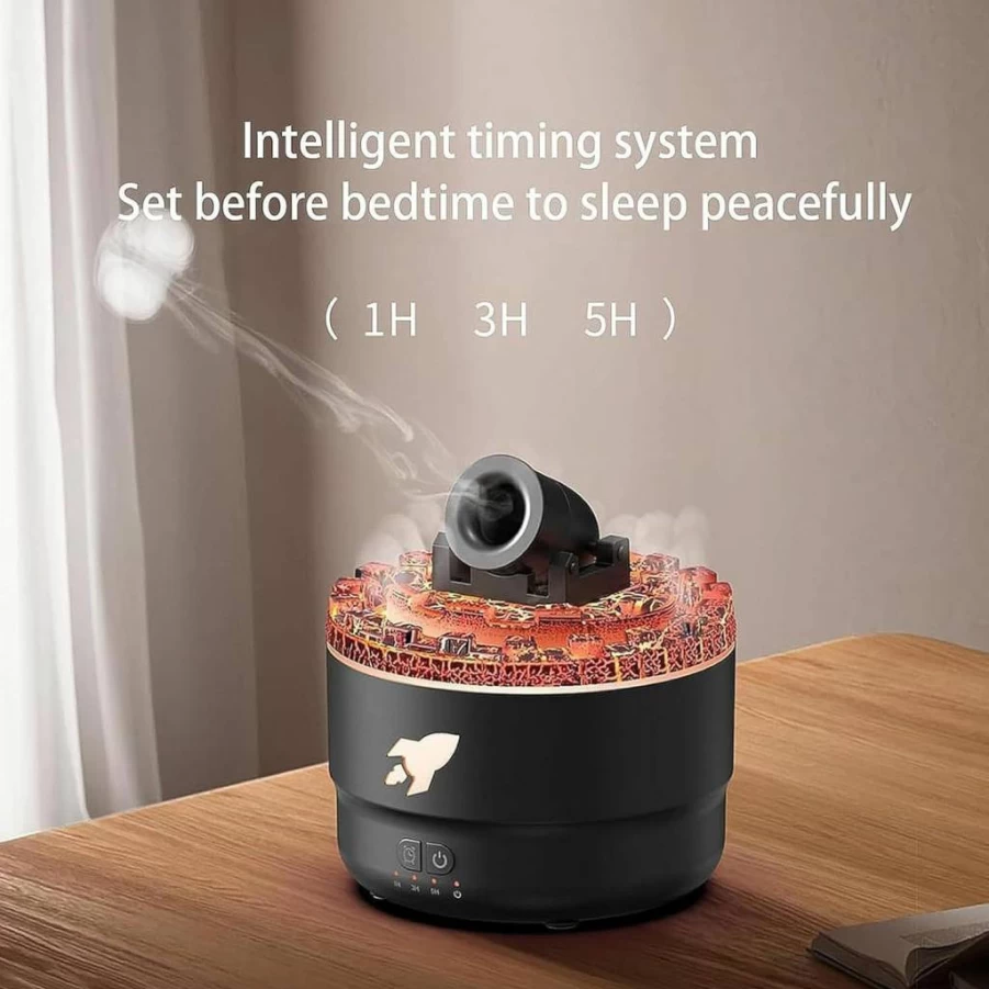 FHNUVB 7-Color LED Aroma Humidifier - Silent Cannon Blast Diffuser for Home, Bedroom, Office - Portable Air Vaporizer with 2 Modes, Turret Design, Aromatherapy Essential Oil Diffuser