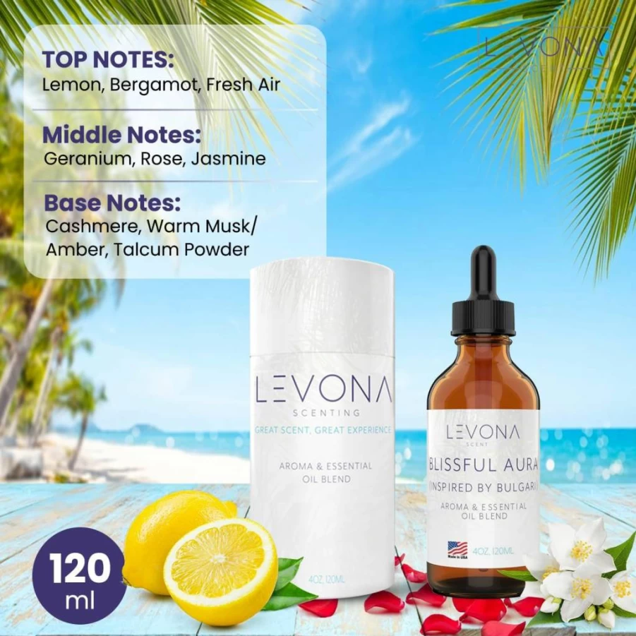 LEVONA SCENT Pure Essential Oil Blends for Diffusers - 700mL Luxury Aromatherapy Scented Oil for Home, Office & Hotel - Golden Waterfalls Fragrance Oil for Humidifiers & Relaxation