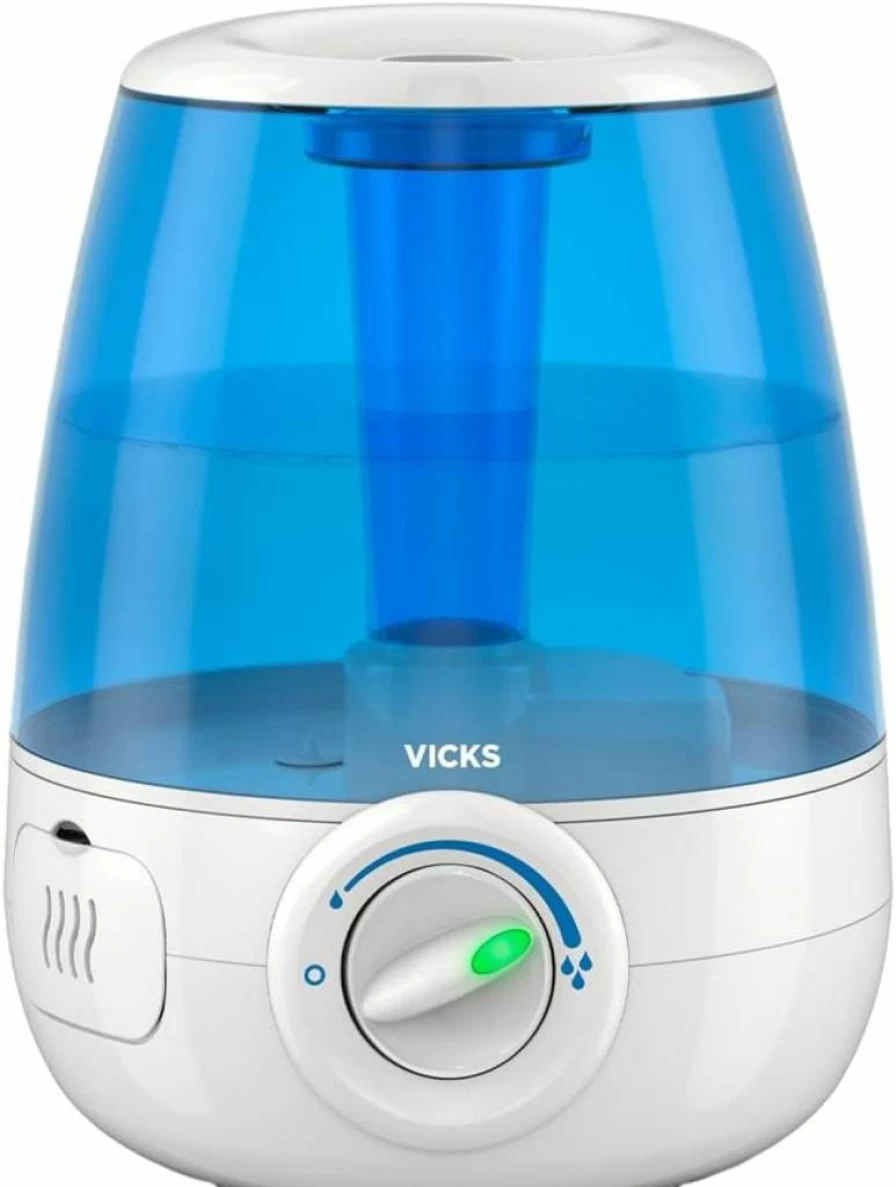 Vicks Ultrasonic Cool Mist Humidifier - 1.2 Gallon Filter-Free for Large Rooms, Compatible with Vapopads, Pediatrician Recommended