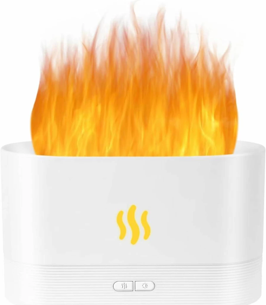 Unoutur Flame Effect Essential Oil Diffuser - 180ml Aromatherapy Humidifier with Auto Off, 2 Lighting Modes for Home, Office, Spa - Black