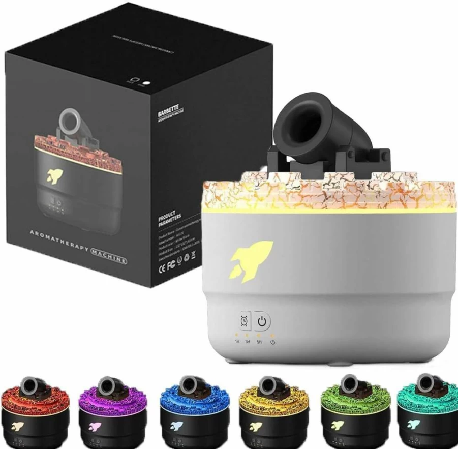 FIALAME Aroma Humidifier with Colorful LED Lights, Auto Shut-Off, Silent Ultrasonic Diffuser for Home, Office, and Bedroom - Black