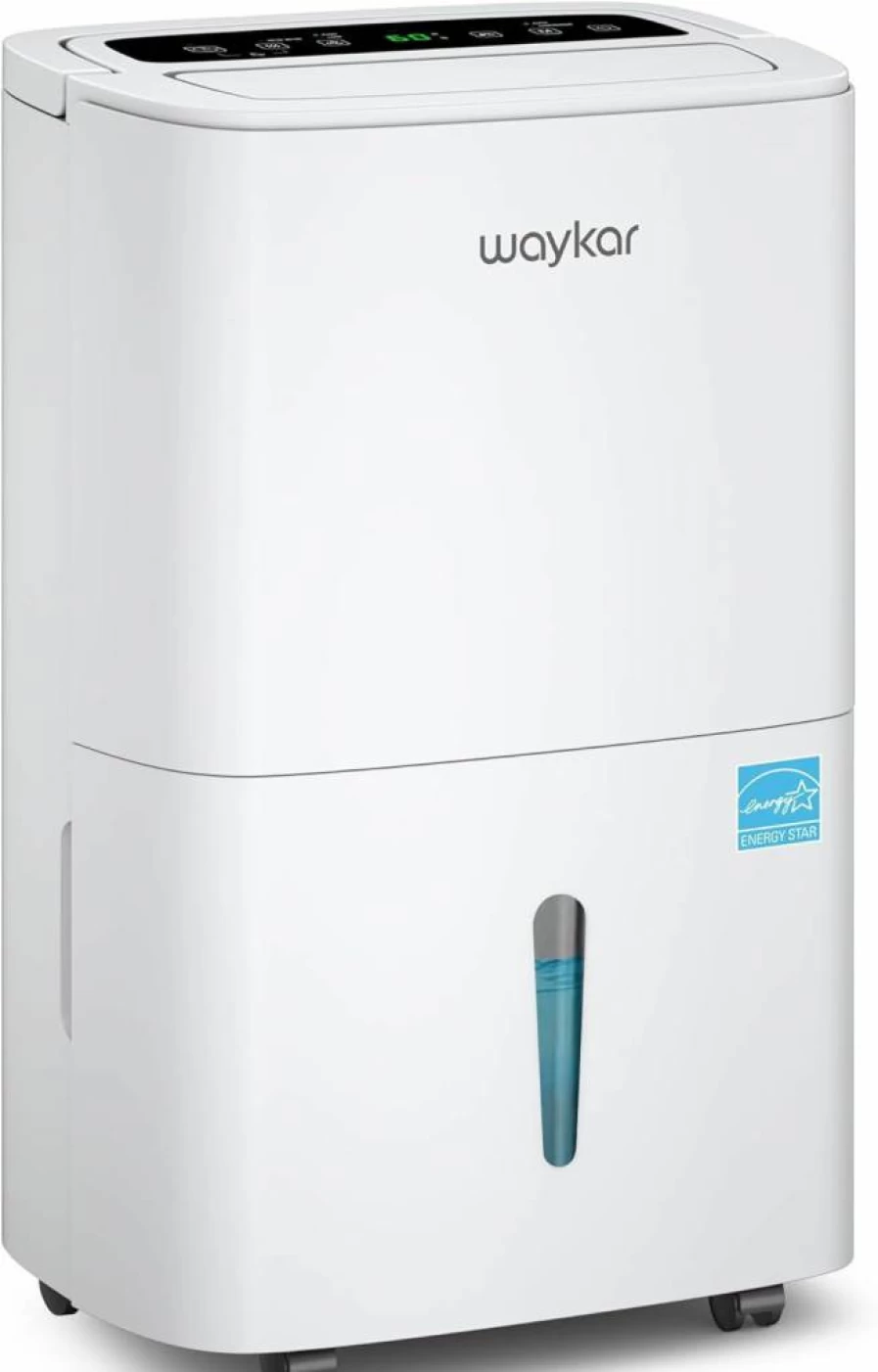 Waykar 120 Pints Energy Star Certified Dehumidifier for Large Spaces Up to 6,000 Sq Ft, Basement & Home Use with Continuous Drain Hose, Auto Defrost, Self-Drying & Easy Mobility Handle