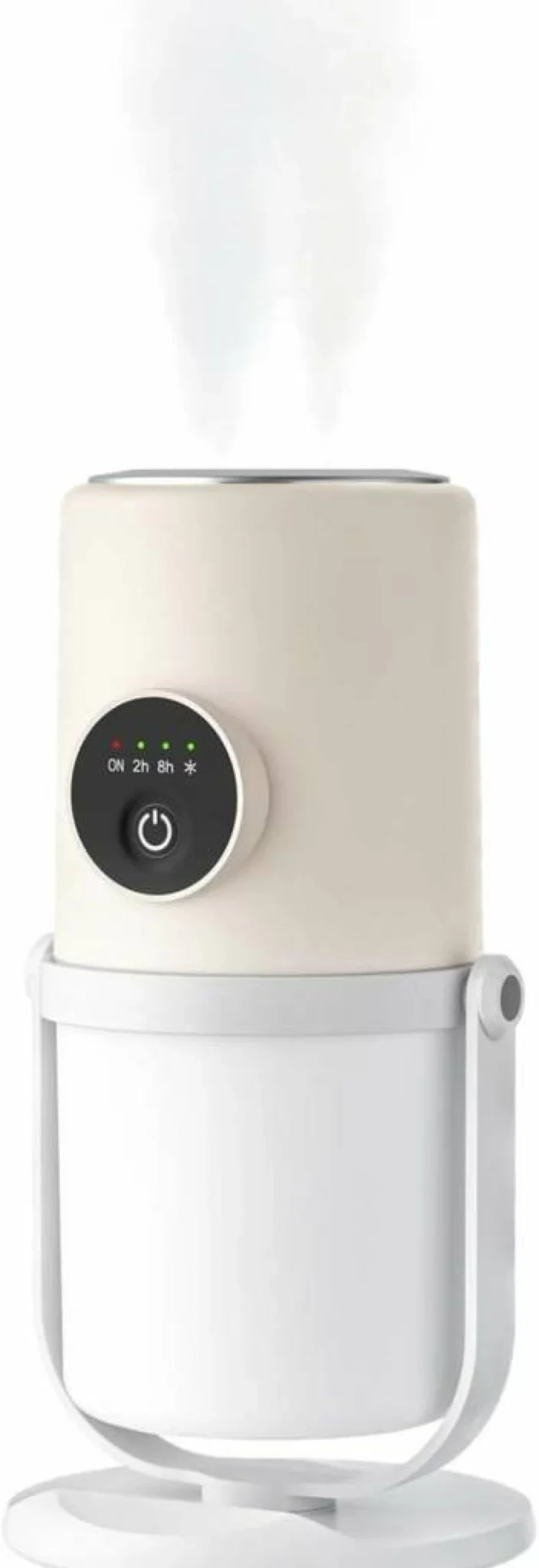 HODEMI Portable Humidifier - 360° Rotating Stand, Adjustable Night Light, 2/8H Timer, Cool Mist for Bedroom, Office, Car, and Plants
