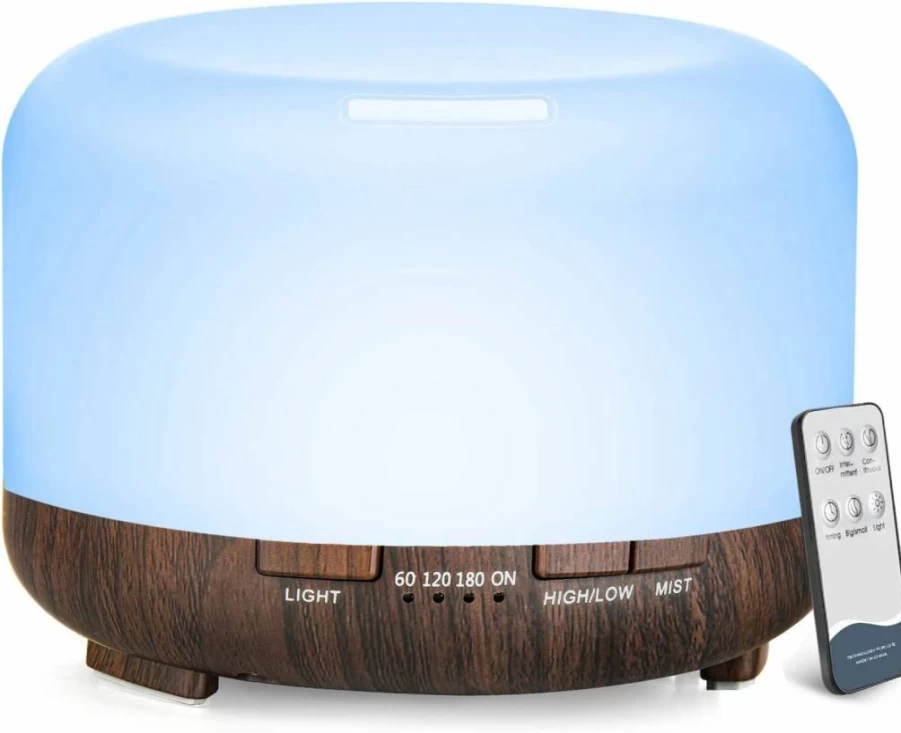 Yikubee 500ml Aromatherapy Essential Oil Diffuser with Remote Control, Ultrasonic Humidifier for Large Rooms, Home Fragrance Diffuser