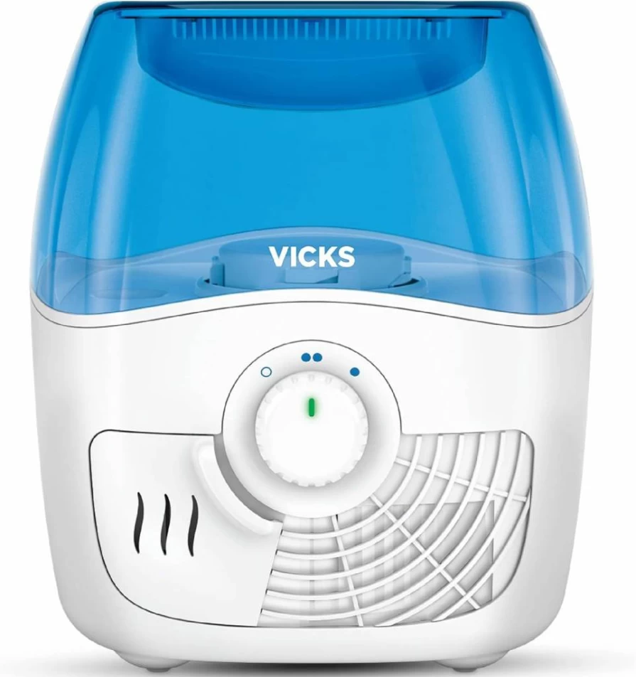 Vicks 1.1 Gallon Cool Mist Humidifier for Medium Rooms - Baby & Kids Safe with Vapopads Compatibility, Quiet Operation for Bedrooms