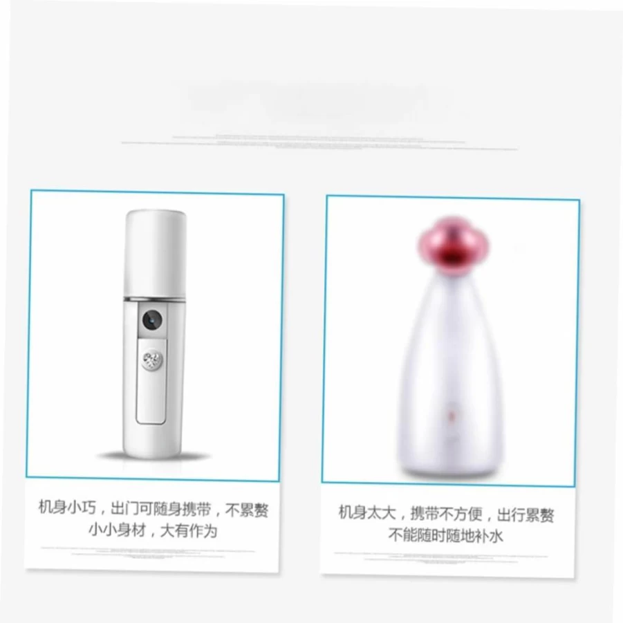 SOESFOUFU Portable USB Mini Humidifier - Handheld Nano Mist Sprayer for Skin Moisturizing, Home, Office, and Travel, White