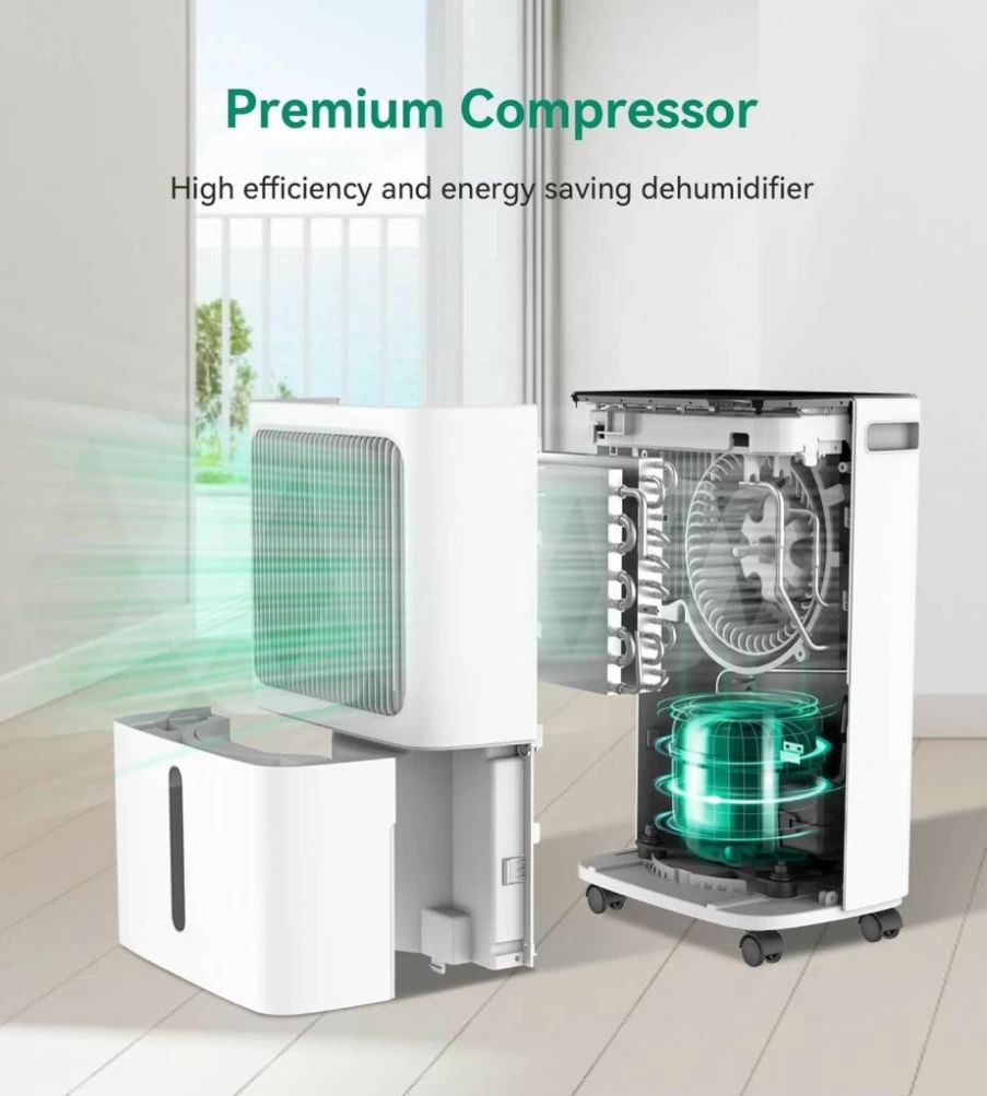 VEAGASO 2500 Sq.Ft Dehumidifier with Drain Hose - 34 Pints/Day for Basement, Large Rooms, Bathroom, Bedroom - 3 Modes, Smart Humidity Control, 24-Hour Timer & Dry Clothes Function