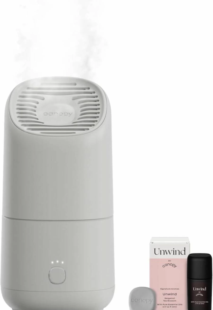 Canopy Humidifier 2.0 - 2.5L Bedside Humidifier with 36-Hour Runtime, Reading Light & White Noise - Relief for Allergies, Cold & Dry Skin - Includes Filter & Adapter - White