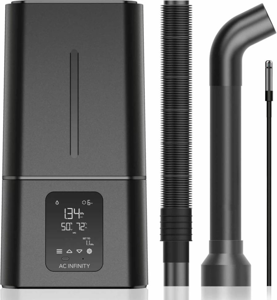 AC Infinity Cloudforge T3 Humidifier for Grow Tents - 4.5L Capacity, VPD Humidity Control, 10-Level Adjustable Mist, Leak-Proof Design with Extendable Hose
