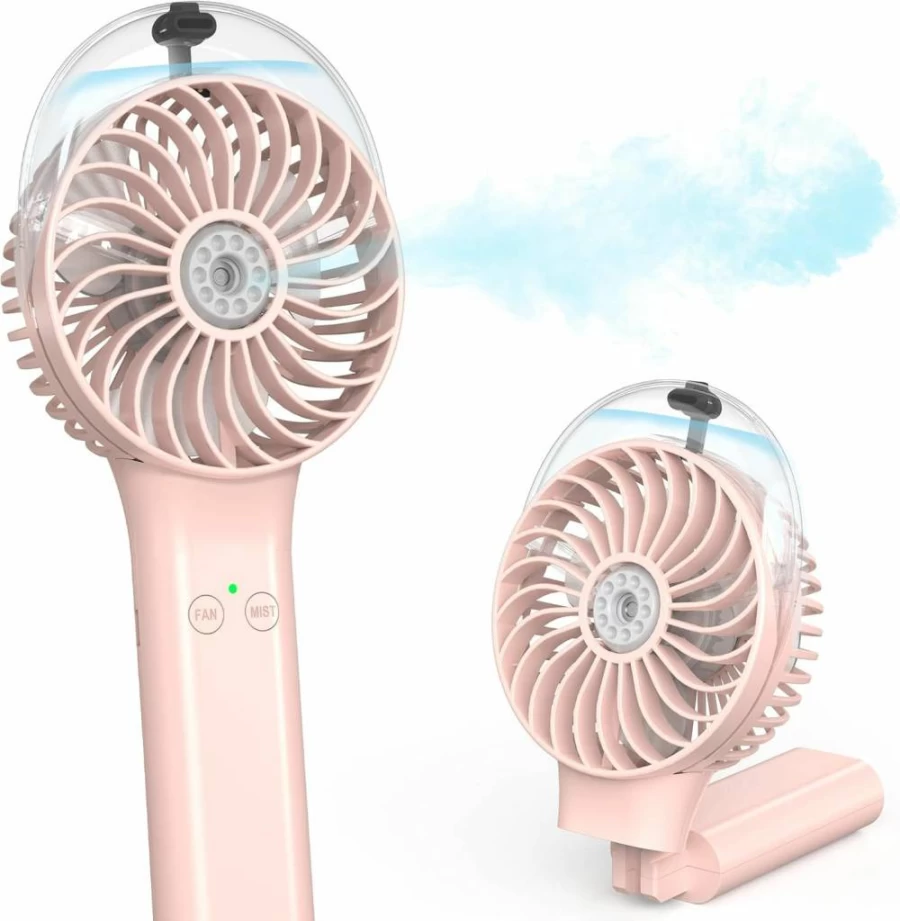 COMLIFE Portable Handheld Misting Fan with 3000mAh Battery - 10 Hours Cooling, 1 Hour Misting for Travel, Camping, Office, and Outdoor Use
