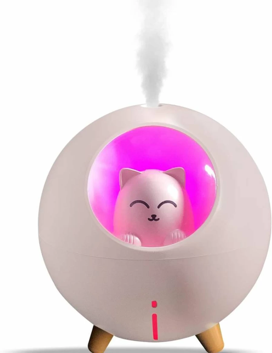 Nanoflake Mini Humidifier for Bedroom - Ultrasonic Cool Mist USB Humidifier with 7-Color Lights, 2 Mist Modes, Auto Shutoff, Ultra Quiet for Kids, Baby, Nursery, Office, 220ml White