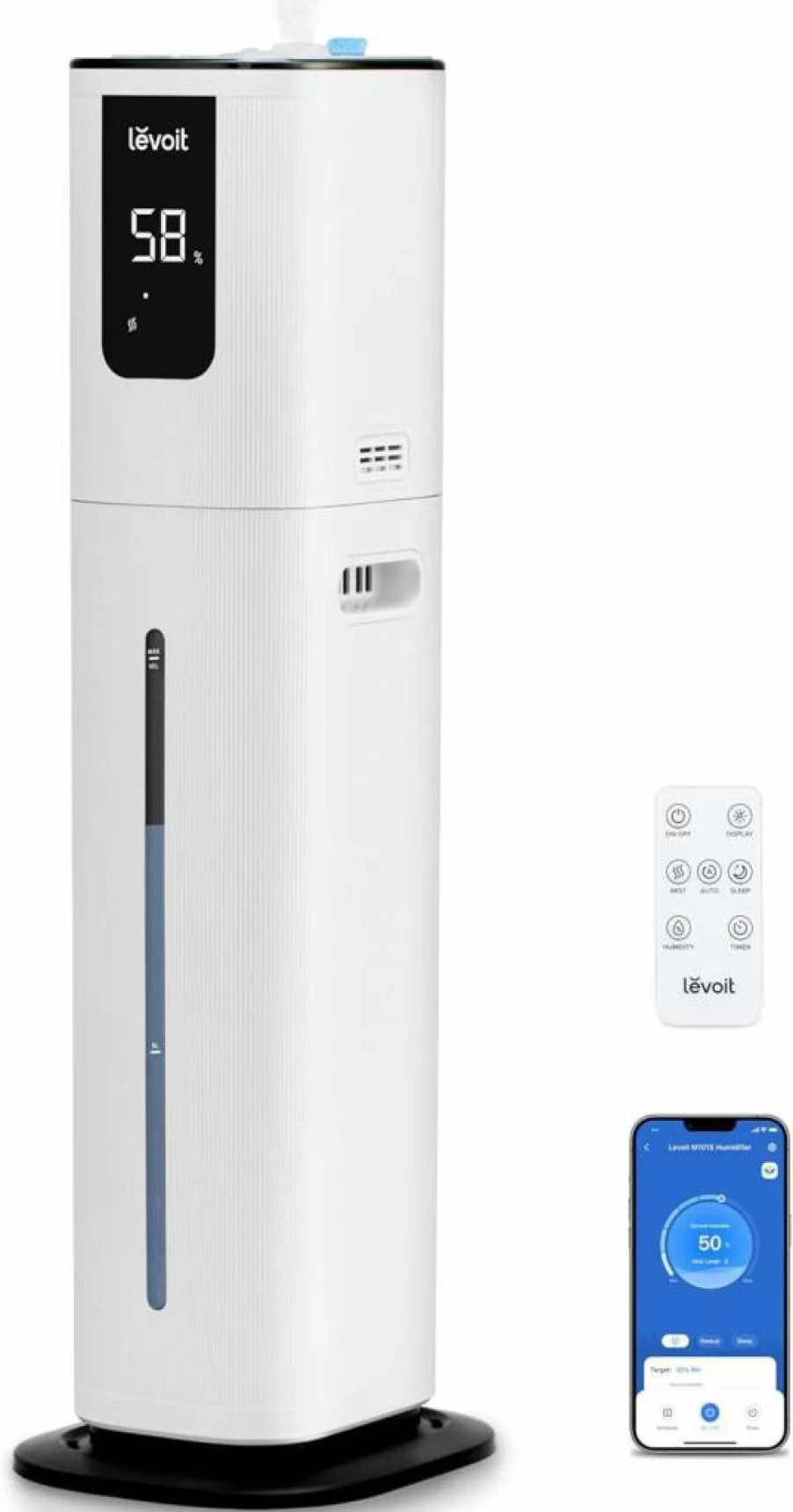LEVOIT LV600S 6L Smart Humidifier for Large Rooms, Warm & Cool Mist with App & Voice Control, Quiet Sleep Mode, Easy Top Fill, Covers 753 Sq Ft