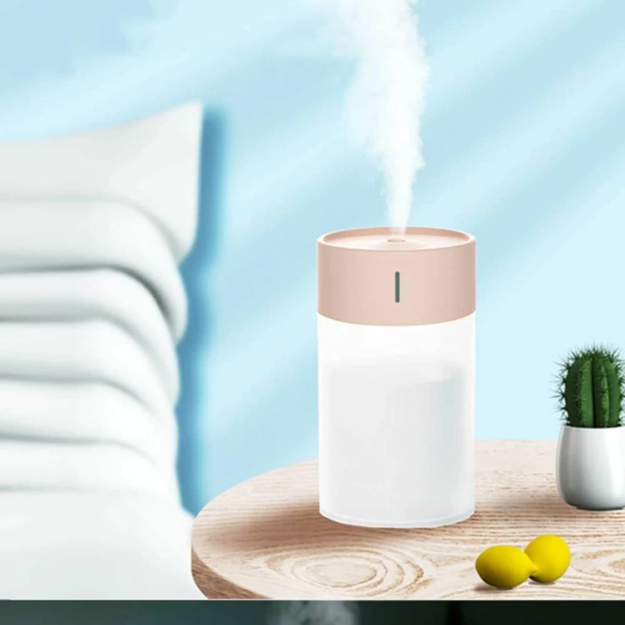 HOTFFISH Mini Humidifier - Portable USB Air Humidifier for Home, Office, Car with 7-Color LED, Perfect for Bedroom, Study, Baby Room & Facial Moisturizing (Black)