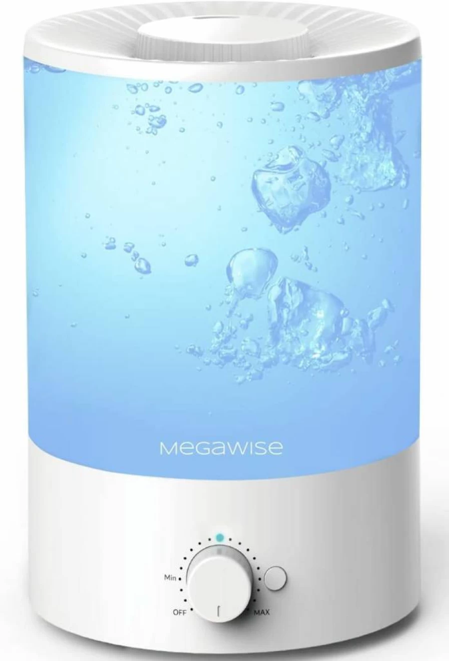 MEGAWISE 1 Gallon Cool Mist Humidifier with Essential Oil Diffuser, Ultrasonic Quiet Operation, Colorful Night Light, Auto Shut-Off, Water Filter for Bedroom, Baby & Home