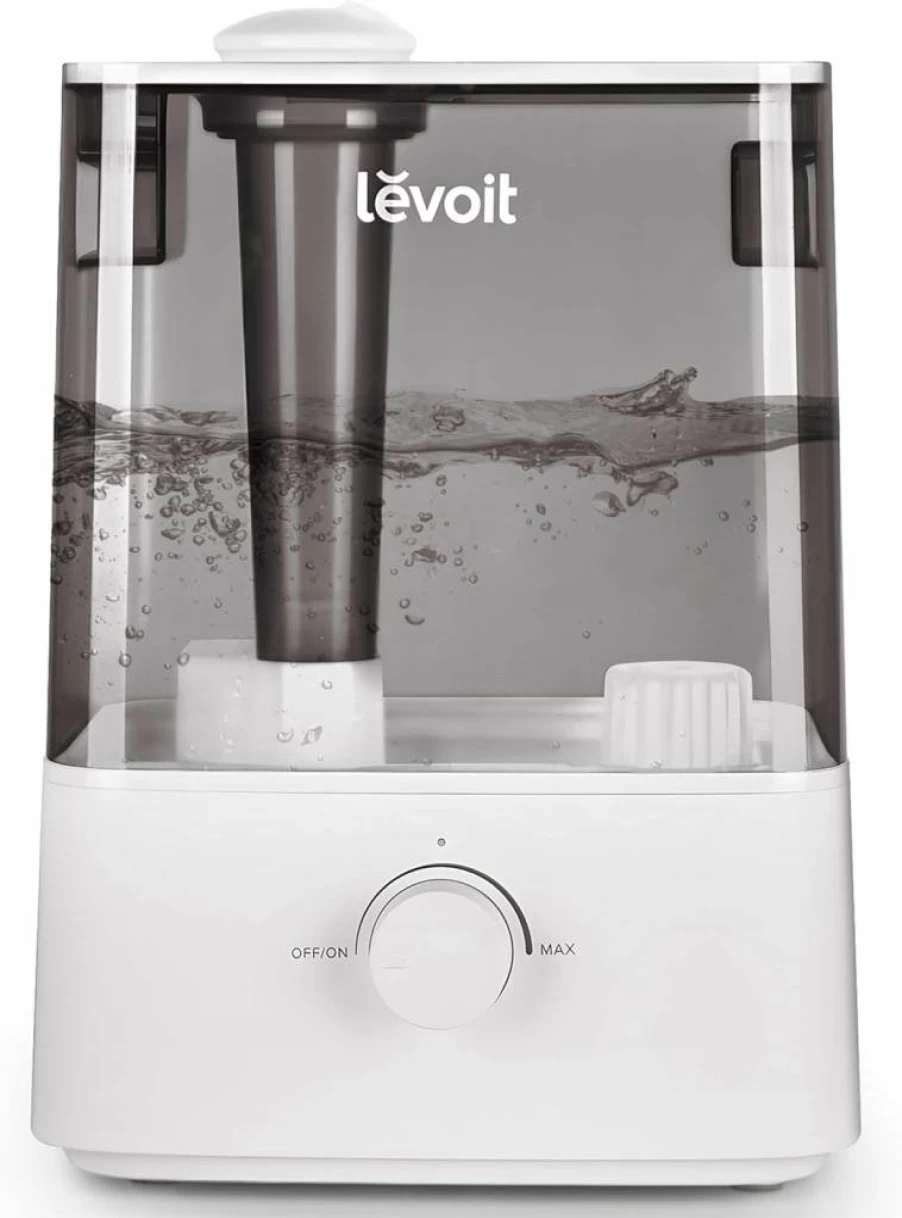 LEVOIT 6L Smart Cool Mist Humidifier for Large Rooms - Top Fill, Essential Oil Diffuser, App & Voice Control, Auto Mode, Quiet Sleep Mode, Ideal for Bedroom, Baby & Plants (Gray)