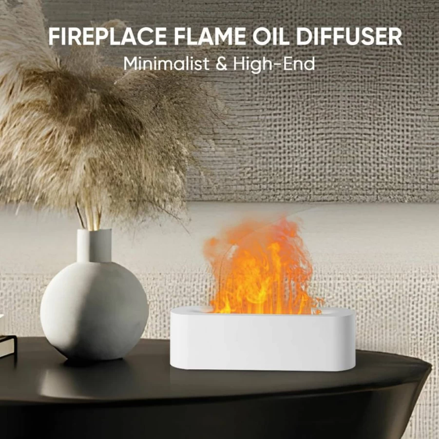 Yaledi 150ml Essential Oil Diffuser with 7 Color LED Lights, Ultrasonic Aromatherapy Humidifier, Timer & Auto-Off, Black Flame Design for Home & Office